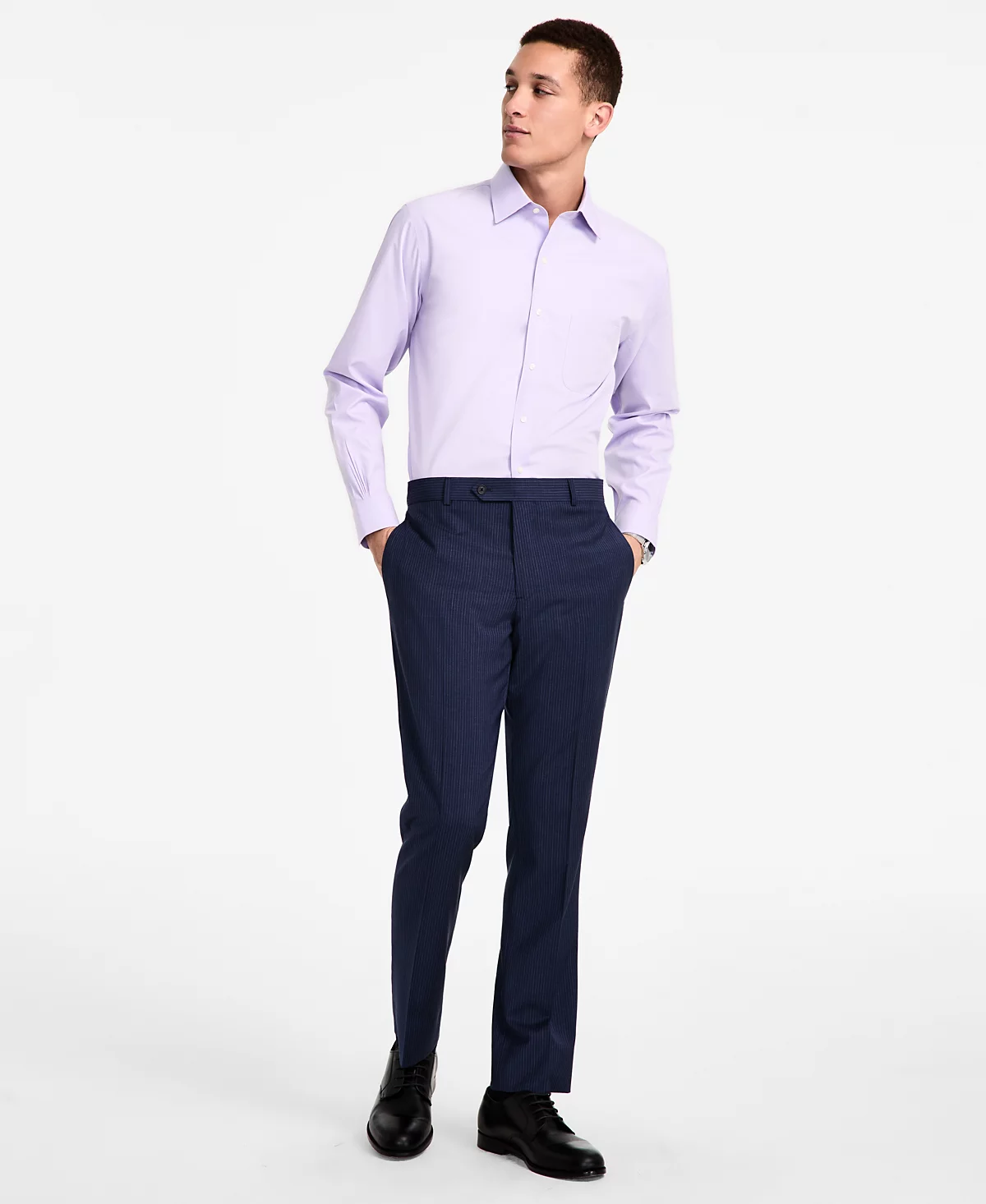 Мужская однотонная рубашка обычного покроя от B by Brooks Brothers 16890₽