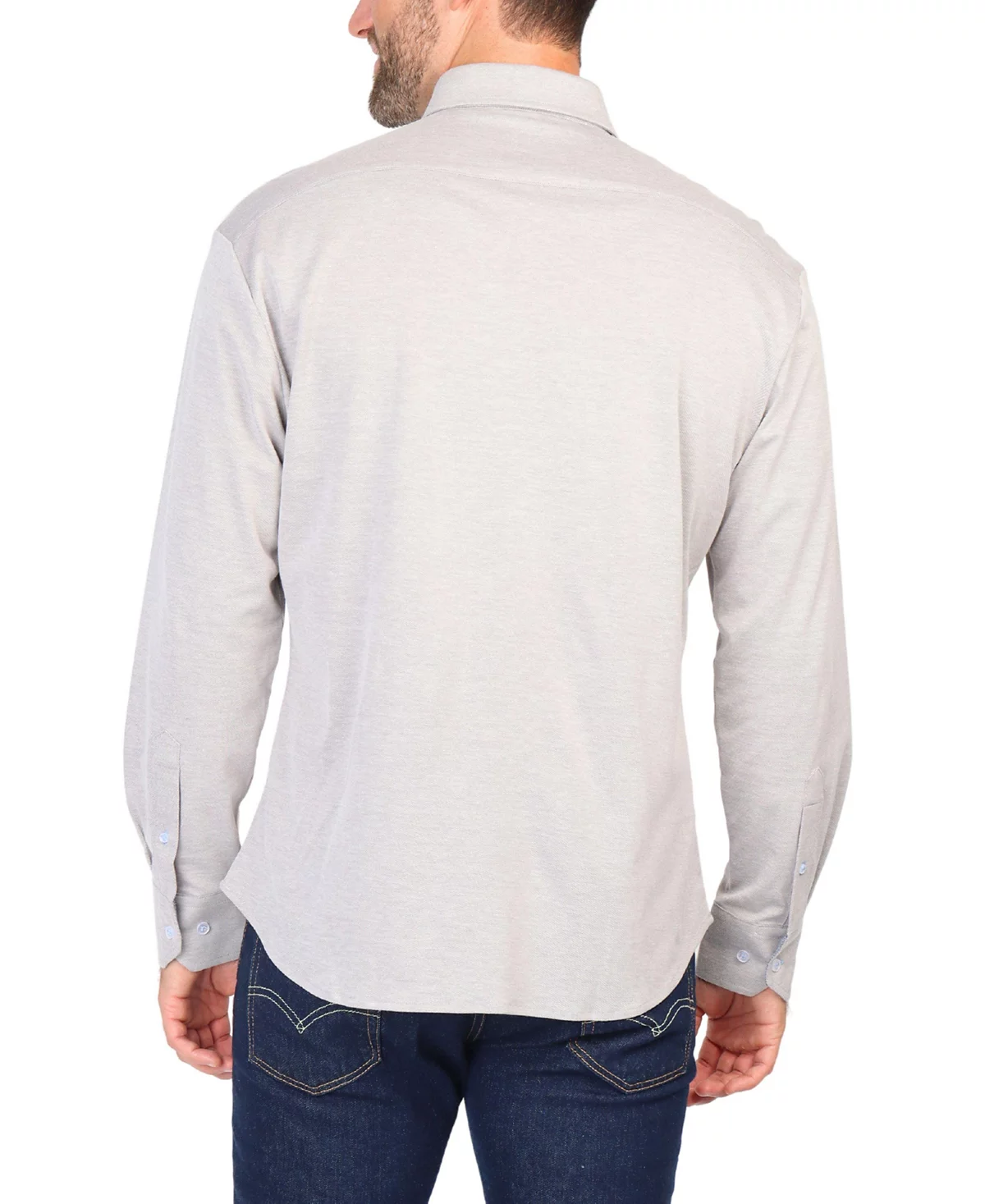 Однотонная меланжевая рубашка из мико-пике 7590₽