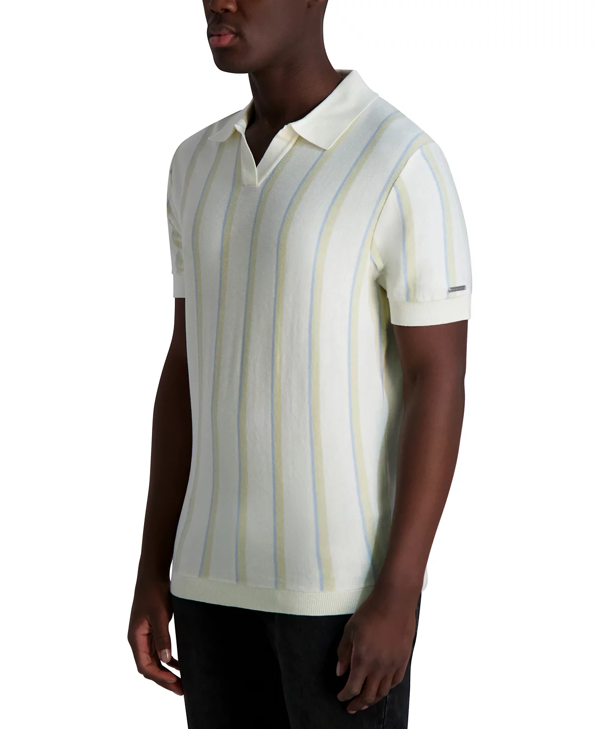 Мужская рубашка поло в полоску с отложным воротником от Карла Лагерфельда в Париже 22690₽