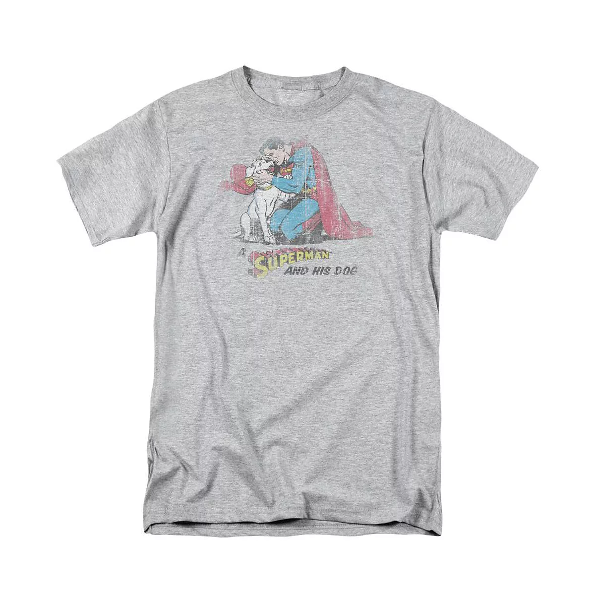 Футболка для взрослых с коротким рукавом Superman Mens и его собакой