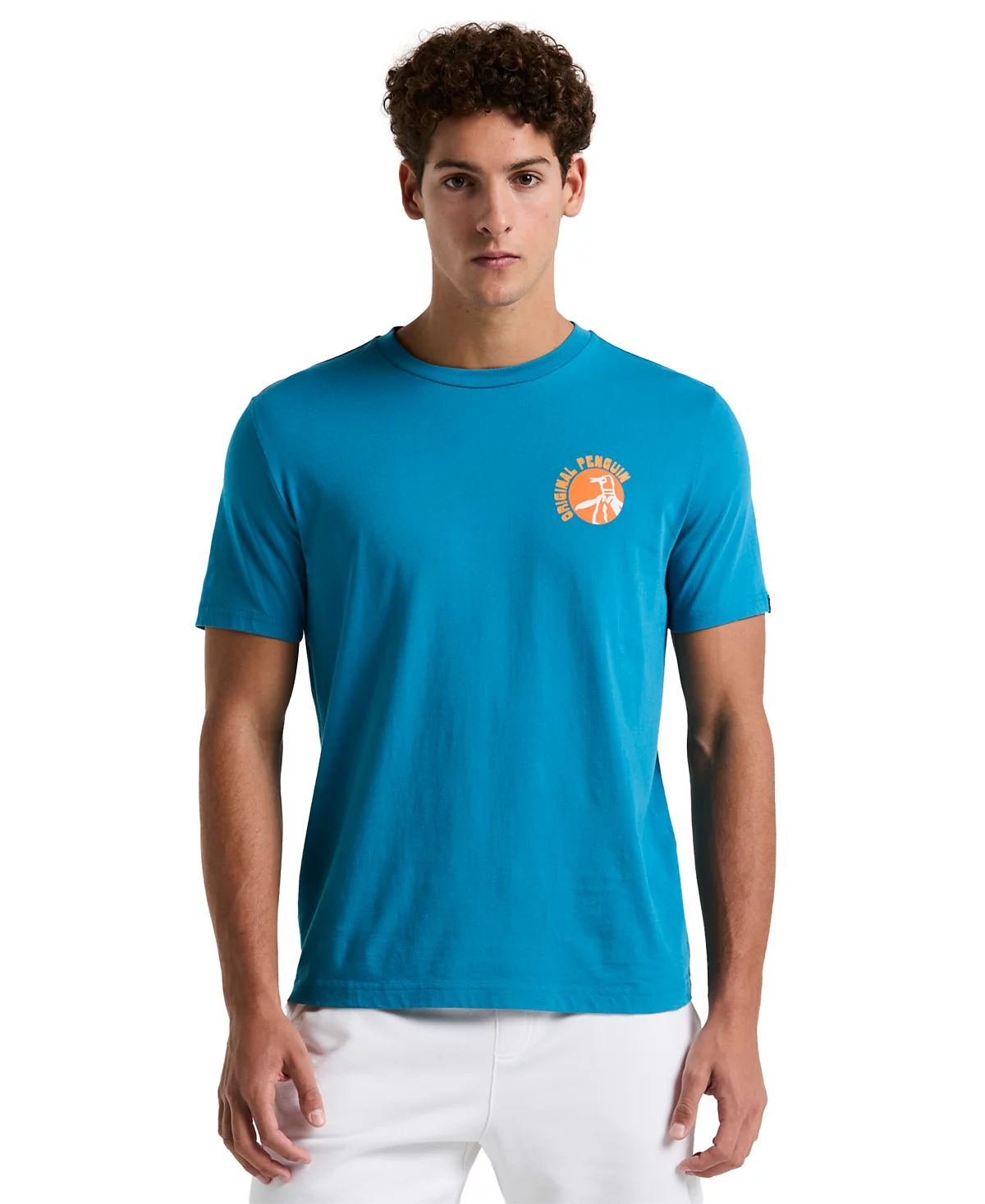 Оригинальная мужская футболка Penguins Cocktail Pete Slim Fit с коротким рукавом и круглым вырезом горловины и графическим принтом 9290₽