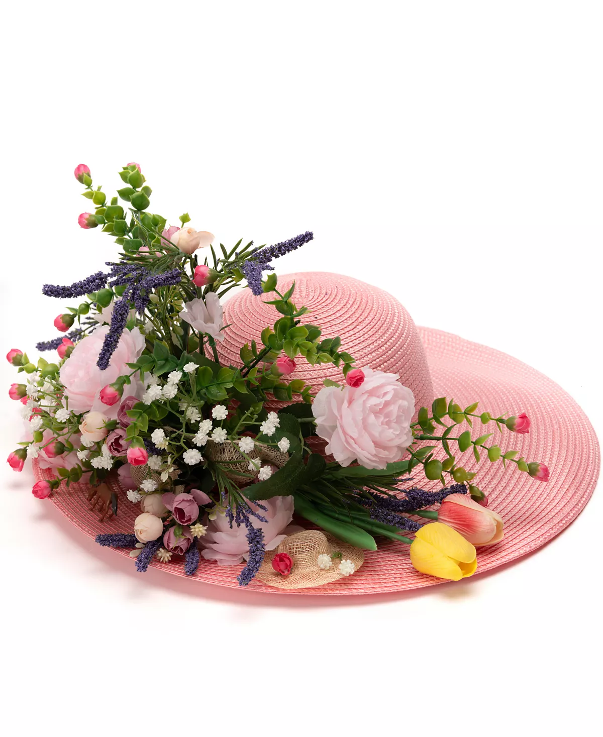 Нарядная шляпа с широкими полями в цветочек-взрыв 33890₽