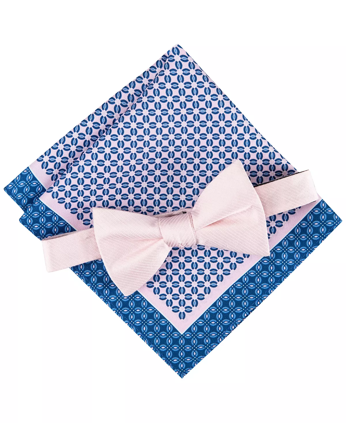 Мужской однотонный галстук-бабочка и квадратный карманный набор с медальоном 6790₽