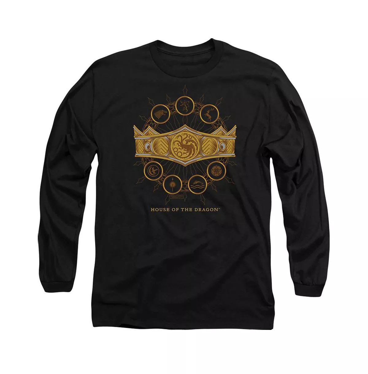 Мужская футболка House Of The Dragon Crown с длинным рукавом для взрослых