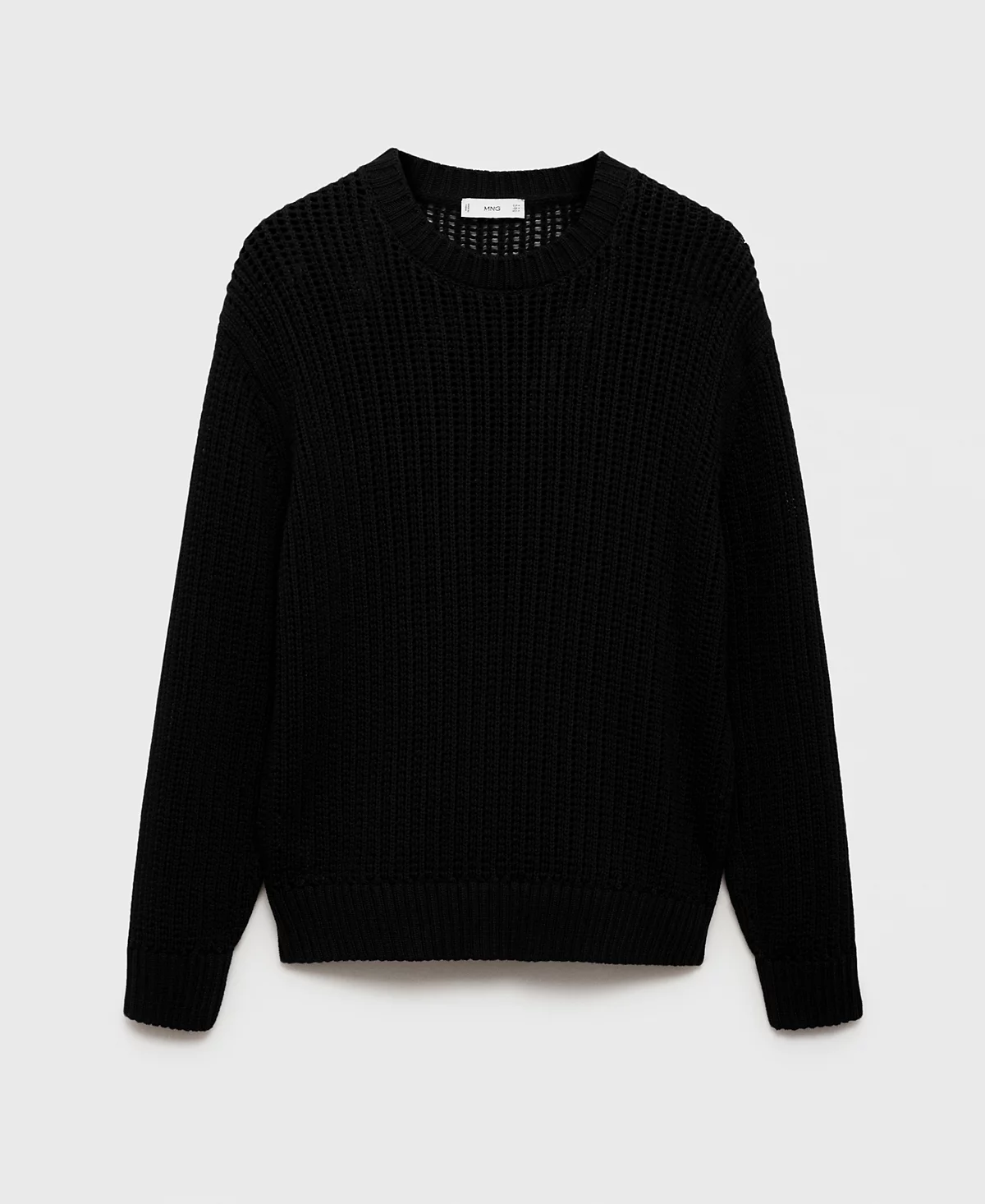 Мужской хлопковый свитер ажурной вязки Mango 17090₽