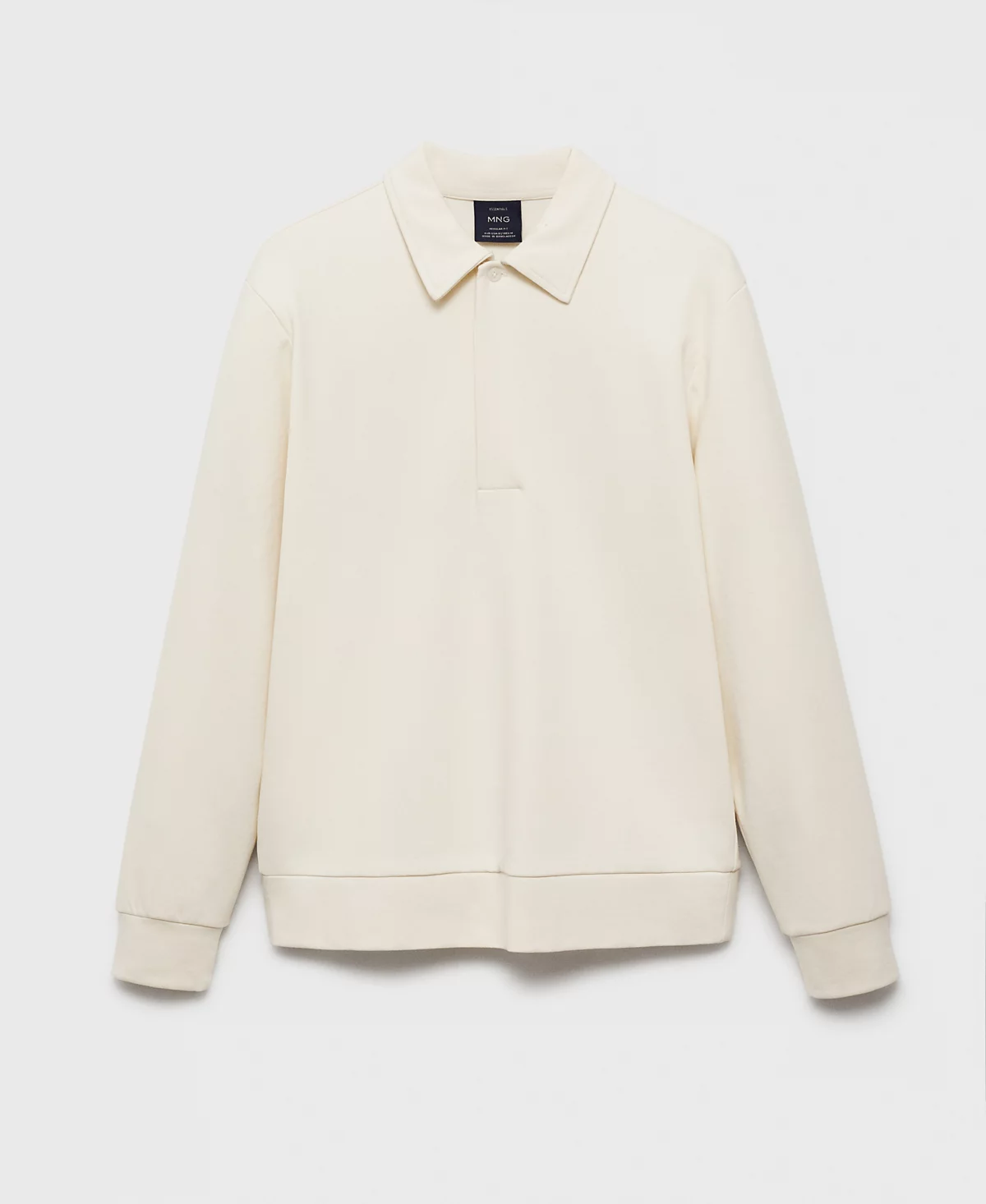 Мужская хлопковая толстовка-поло Mango обычного покроя из хлопка 11390₽