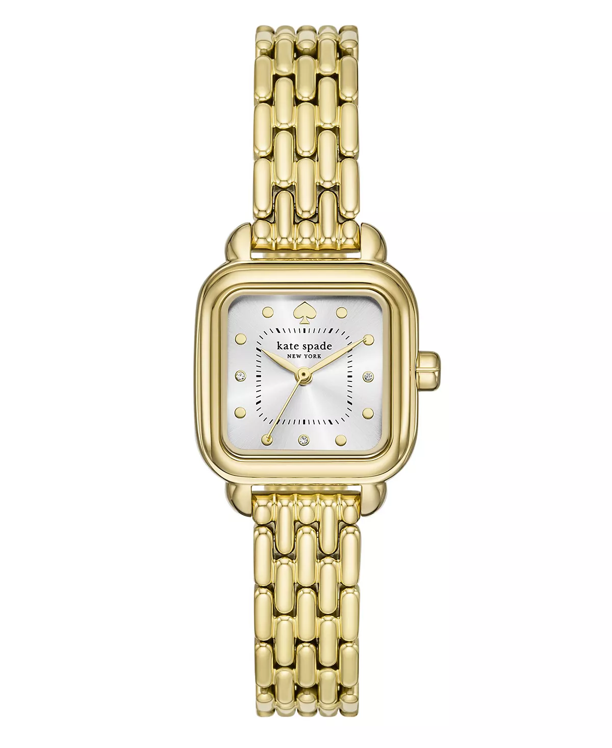 Женские часы Kate Spade New York Gracie Square с тремя стрелками из нержавеющей стали золотистого цвета, 25 мм