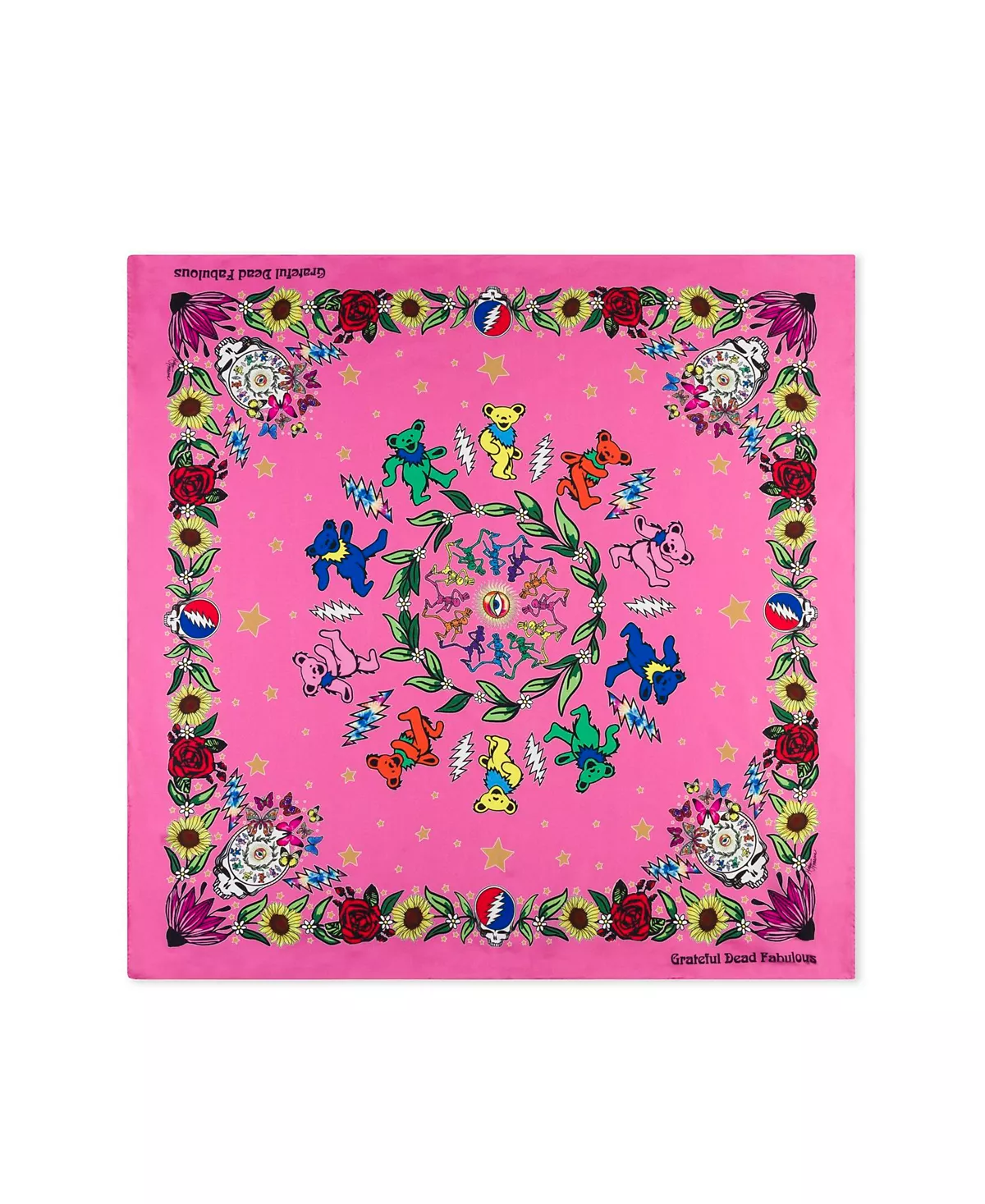 Цветочный шелковый шарф Grateful Dead