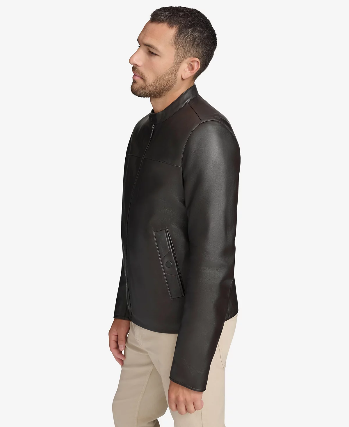 Мужская кожаная куртка гонщика Macalister