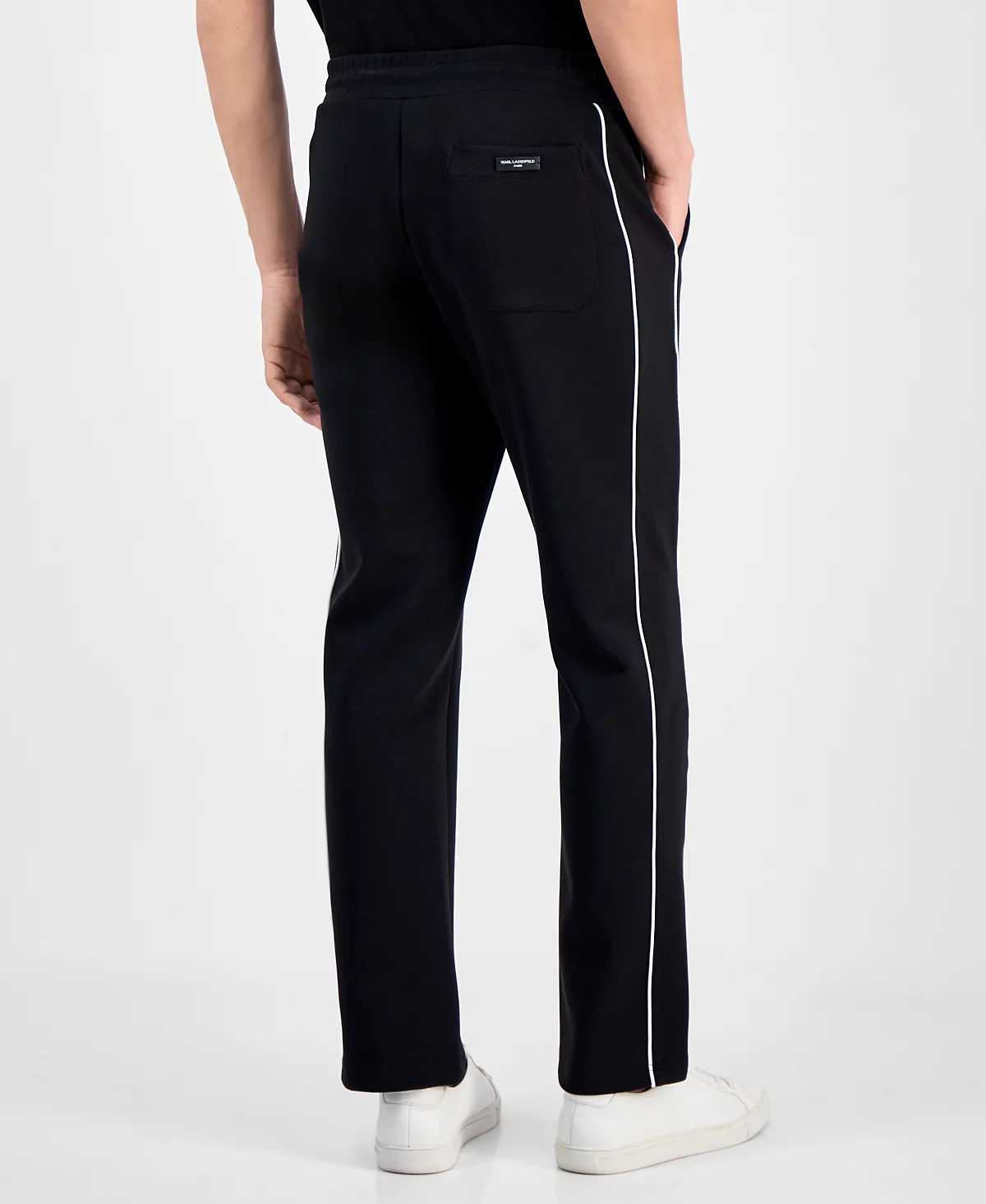 Мужские спортивные брюки KARL LAGERFELD PARIS из флиса прямого кроя с контрастной окантовкой для подводного плавания 18790₽