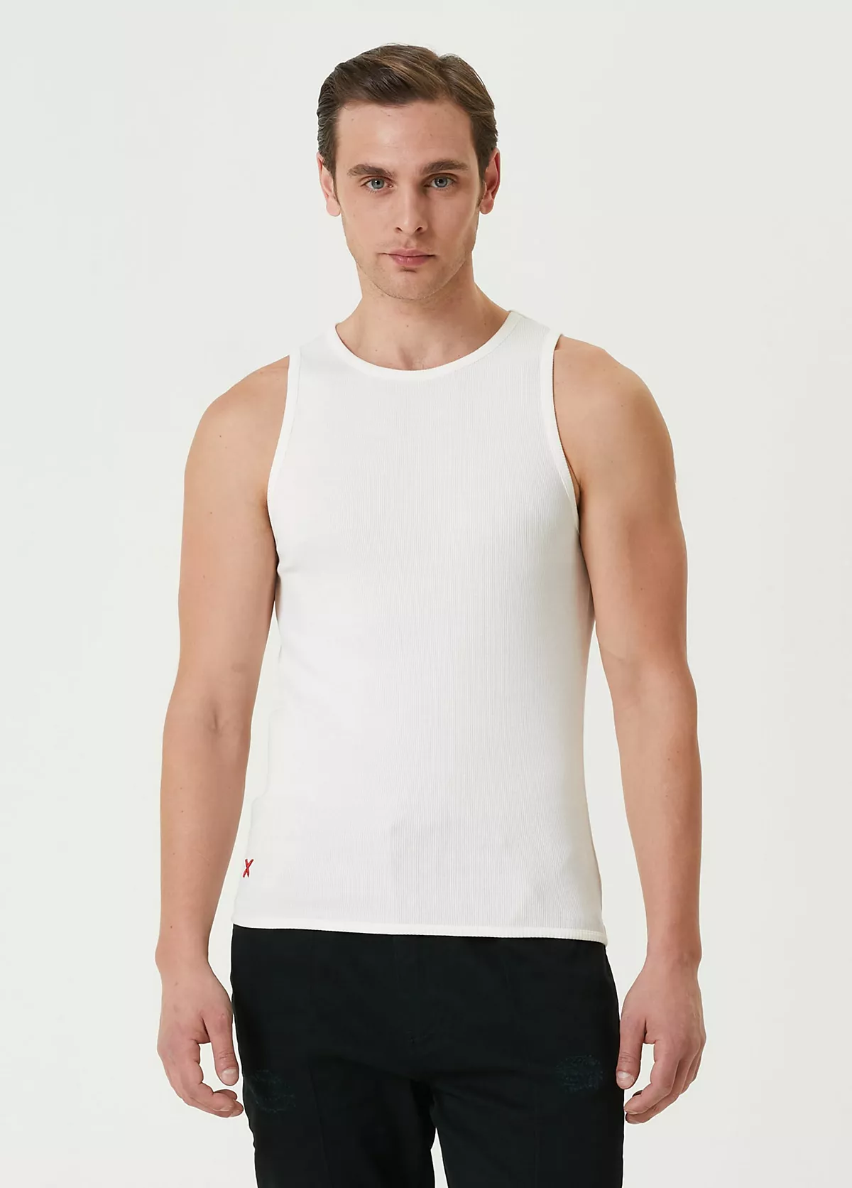 Мужская свободная майка в рубчик Heaven Rib - Blanc De Blanc 7190₽
