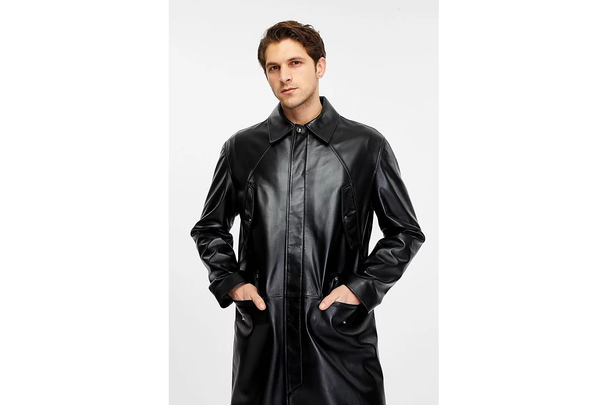 Мужской кожаный плащ Furniq UK 49590₽