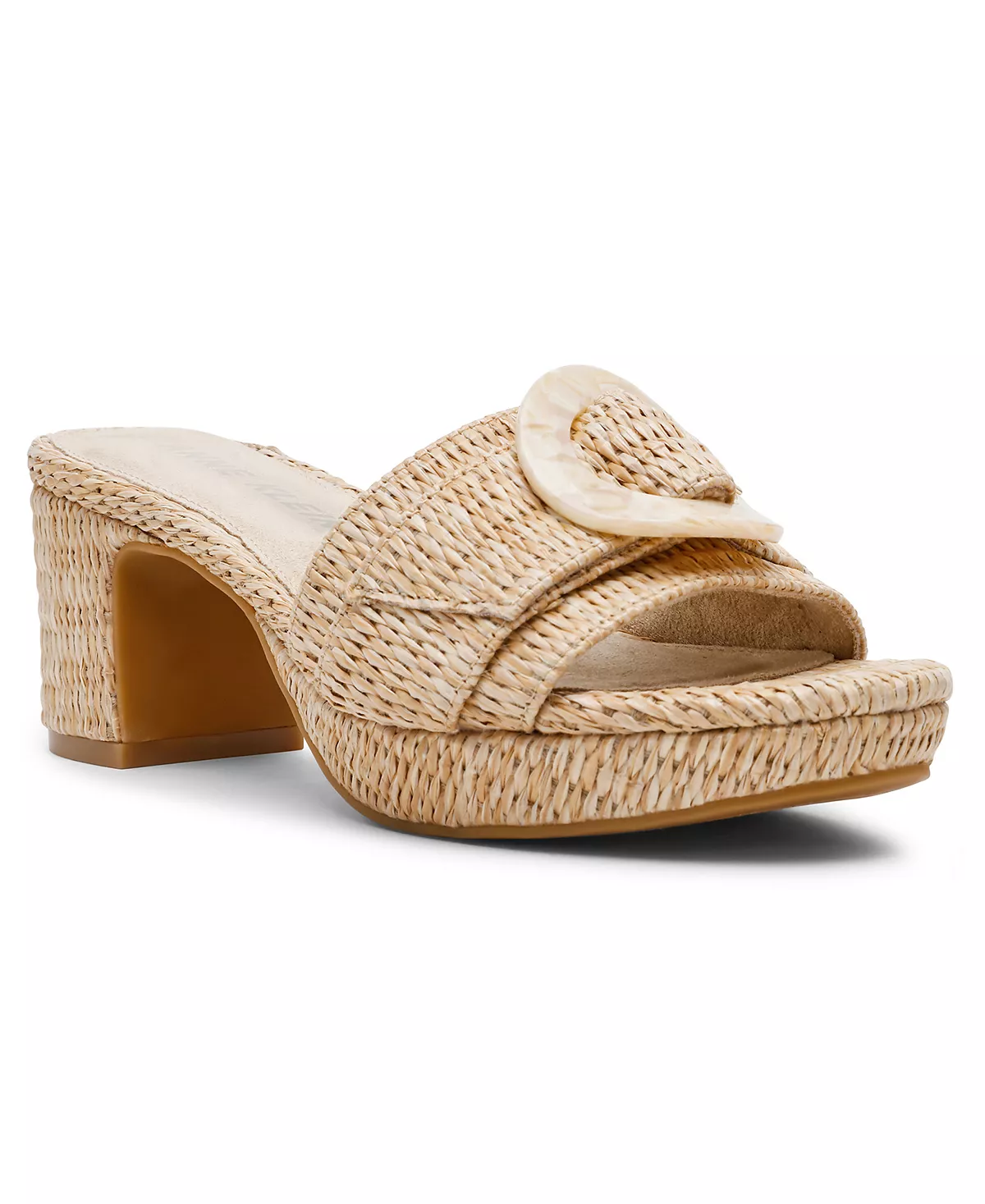 Женские босоножки на платформе и блочном каблуке с перчинкой и пряжкой 16190₽