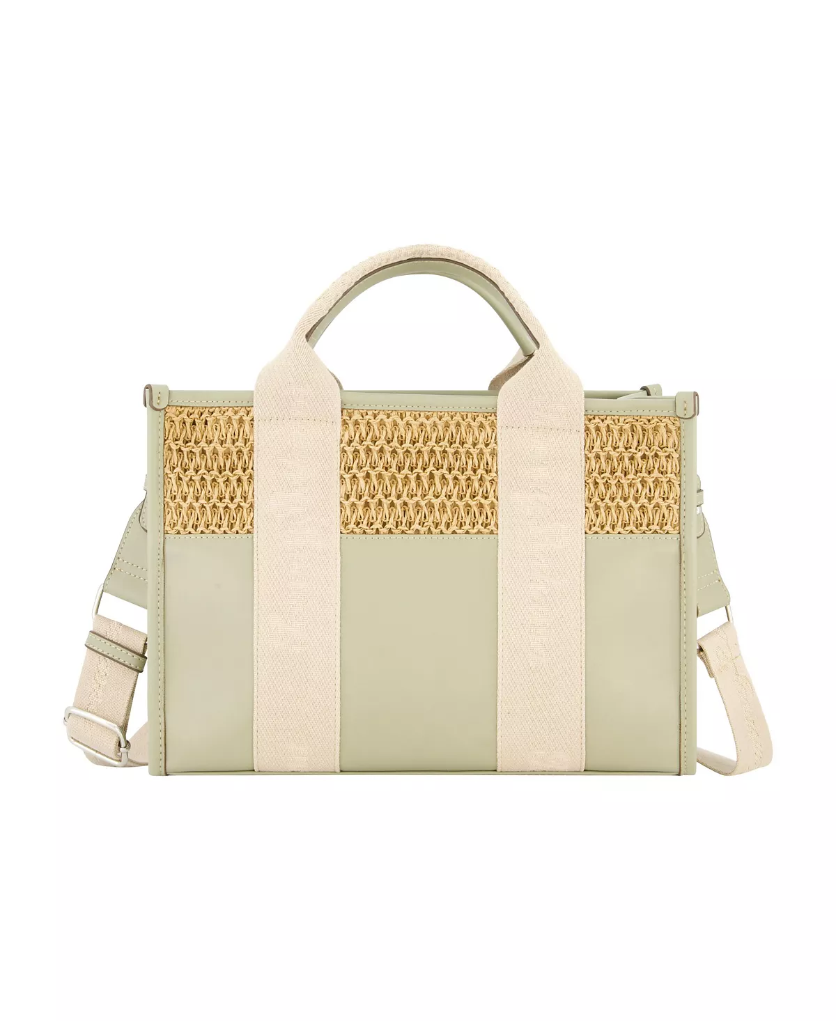 Современная сумка-тоут с логотипом из рафии/полиуретана на лямках