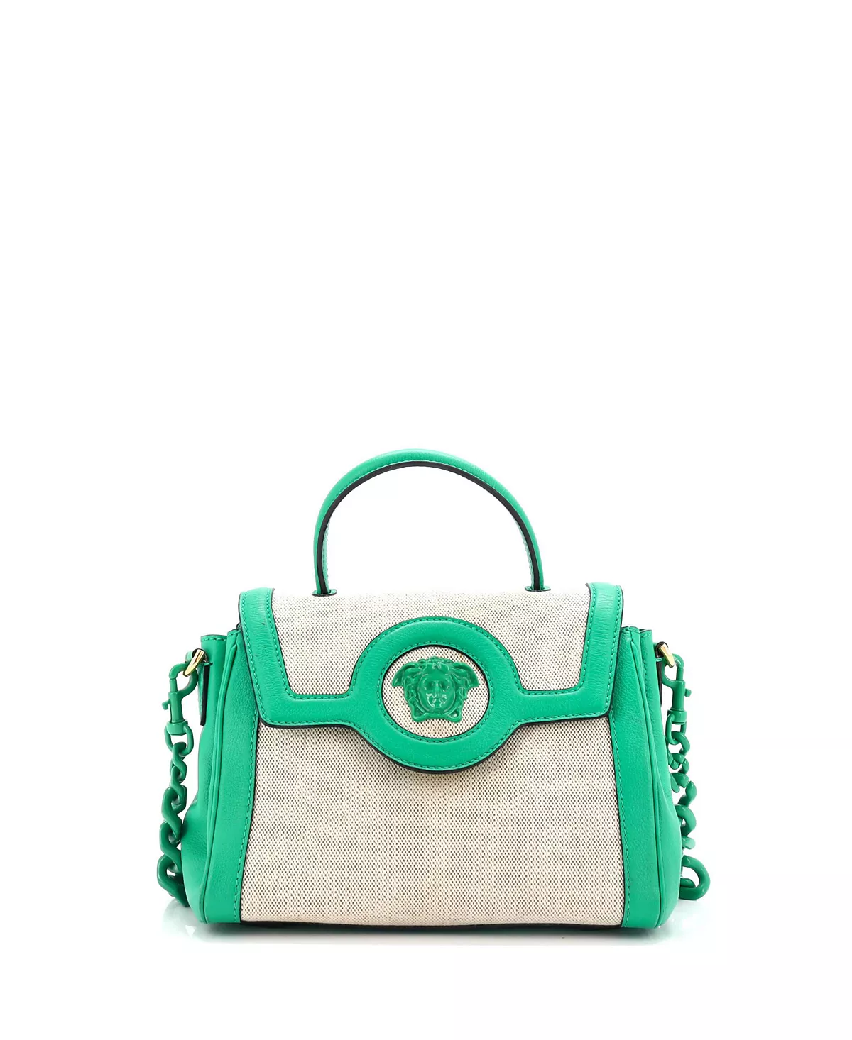 Средняя сумка La Medusa с верхней ручкой из кожи и холста 129290₽