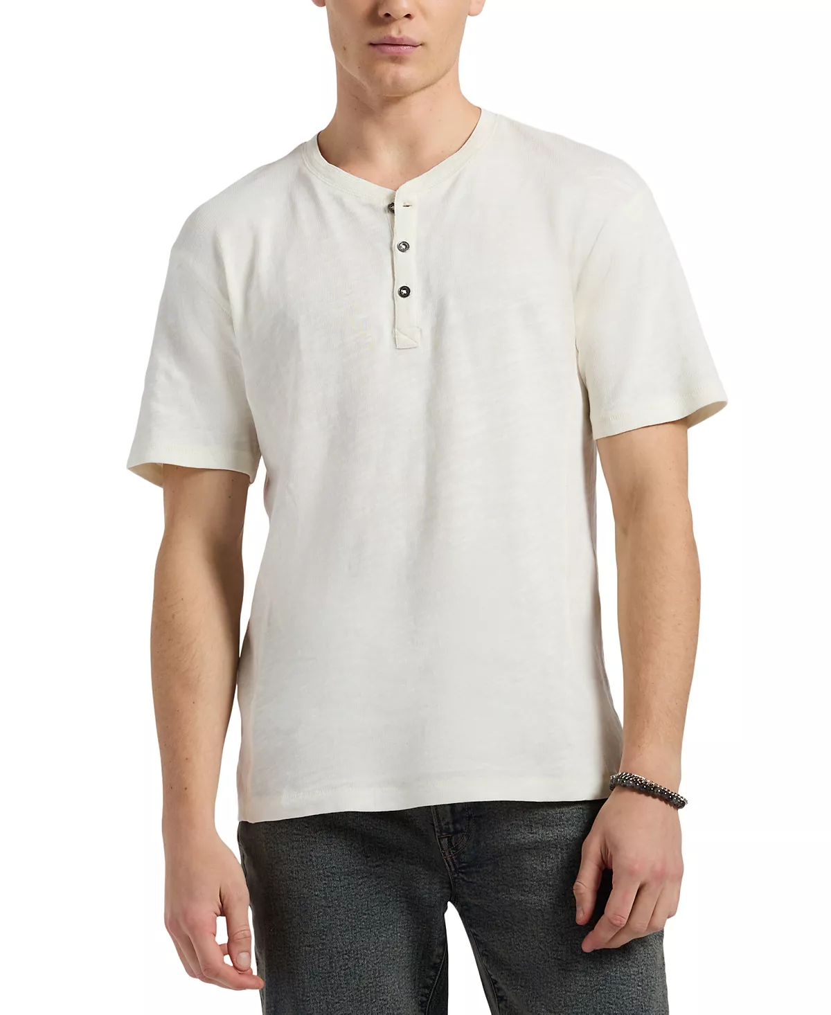 Мужская облегающая трикотажная футболка Henley с коротким рукавом свободного кроя 8590₽