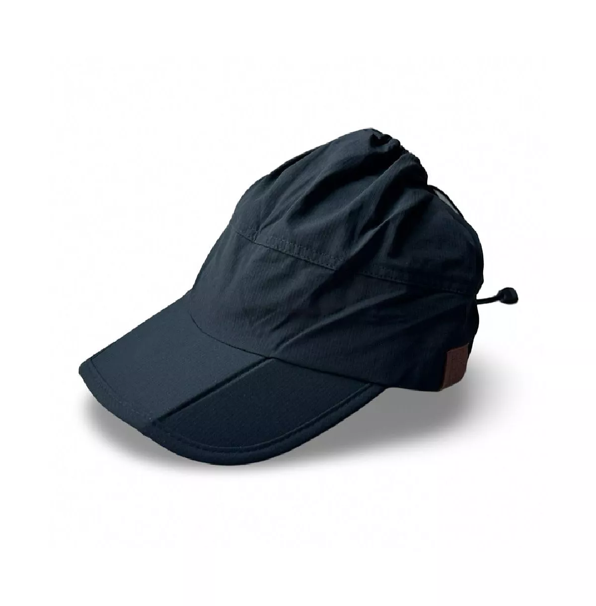 Женская регулируемая шапочка для бега с высоким конским хвостом - Черная