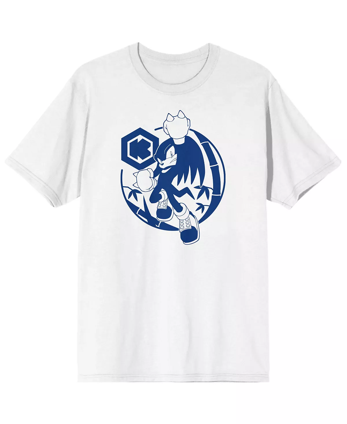 Мужская футболка с современным персонажем Sonic the Hedgehog, белая с рисунком -L