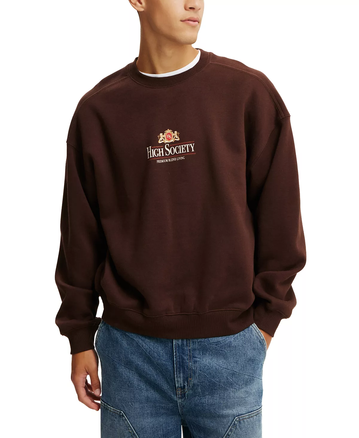 Мужской облегающий свитер с графическим рисунком Crew 9490₽