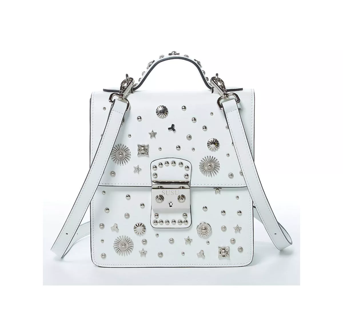 Голливудский рюкзак-кожаная сумочка белого цвета 45990₽