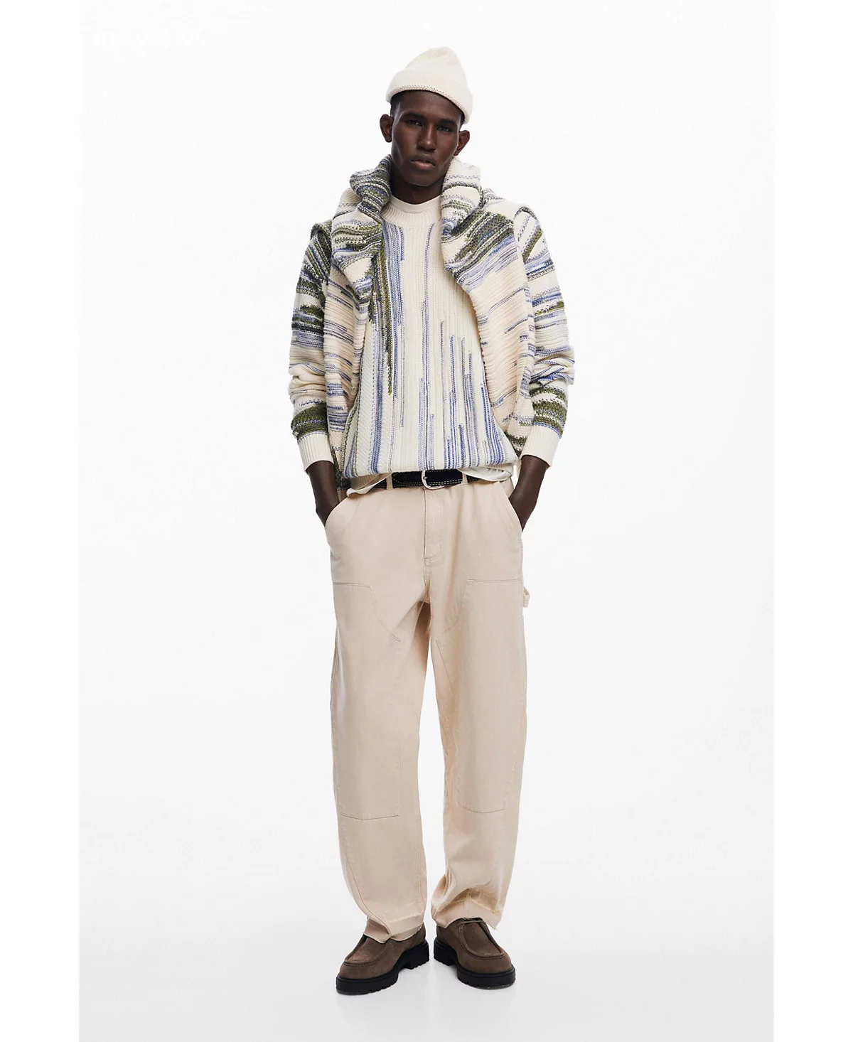 Дизайнерский мужской свитер с художественным принтом 30290₽