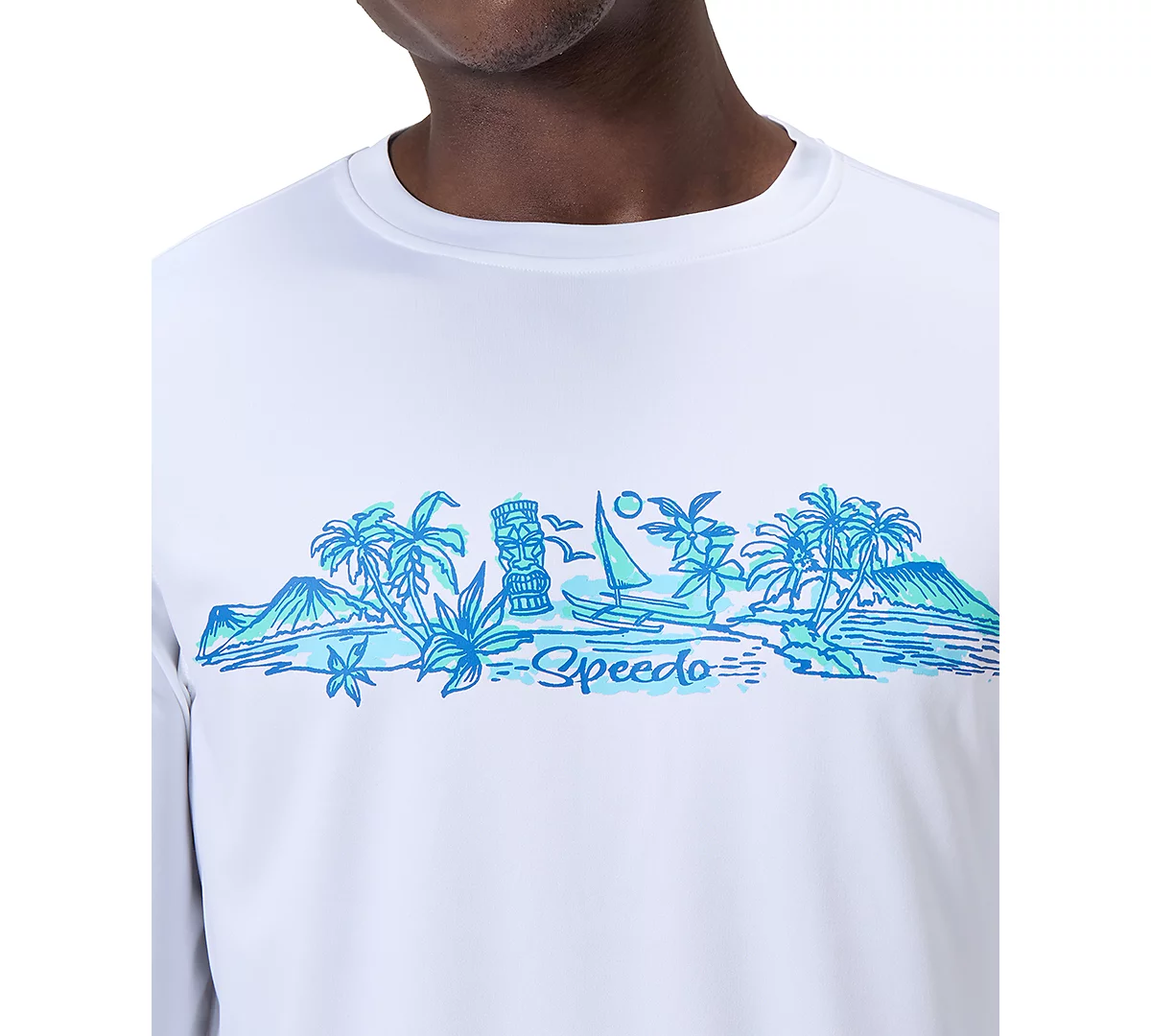 Мужская плавательная футболка Speedo с длинным рукавом и графическим рисунком 9090₽