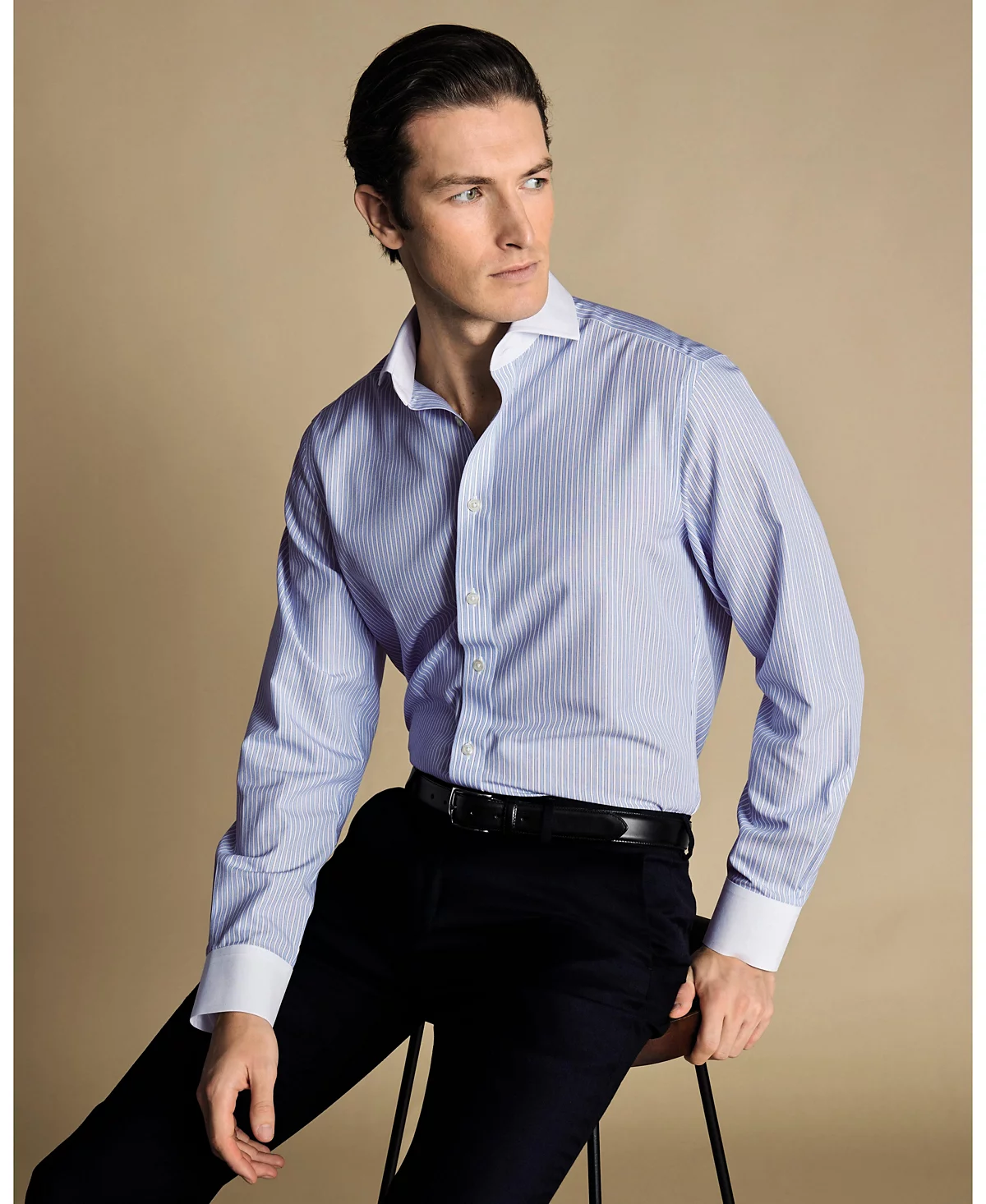 Мужская приталенная рубашка в полоску от Charles Tyrwhitt 20690₽