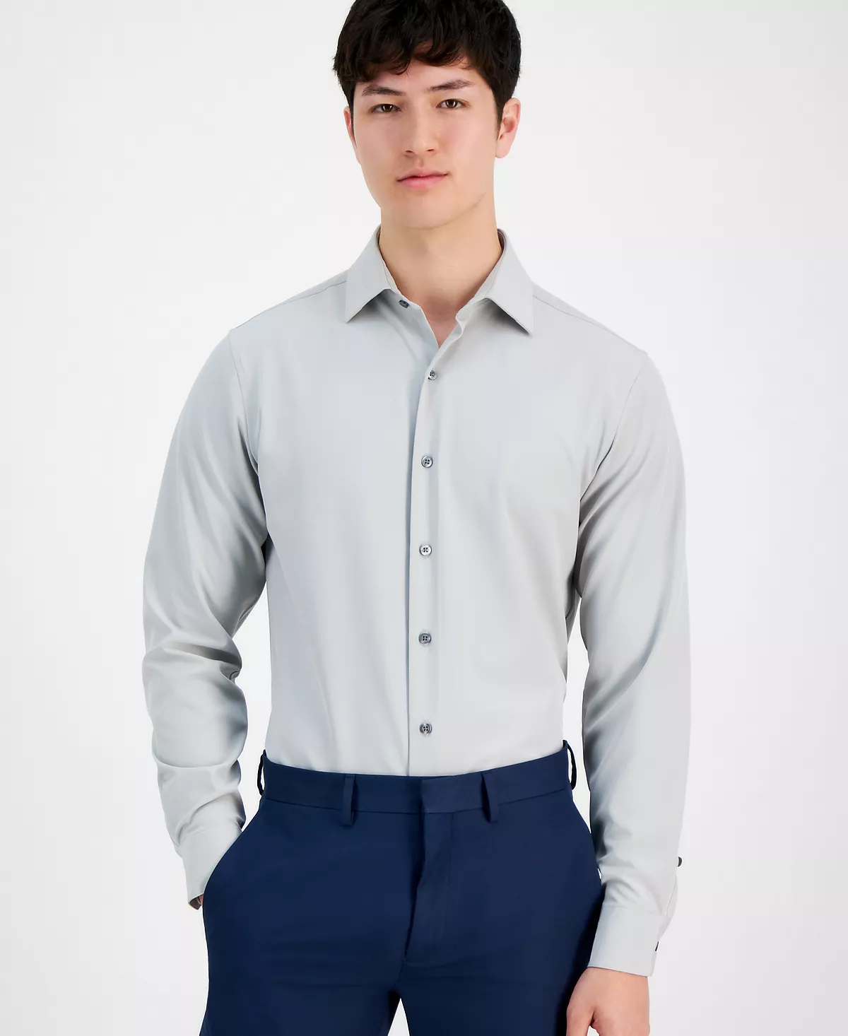 Мужская приталенная рубашка-стрейч из 4-х полосной ткани созданная для Macys 3690₽