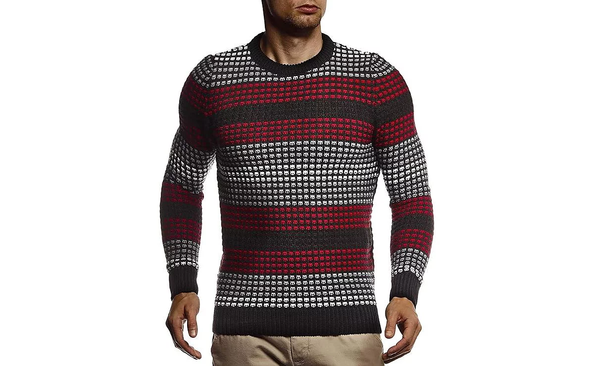 Мужской стильный свитер Leif Nelson, пуловер с длинным рукавом, толстовка с капюшоном для мужчин Slim Fit