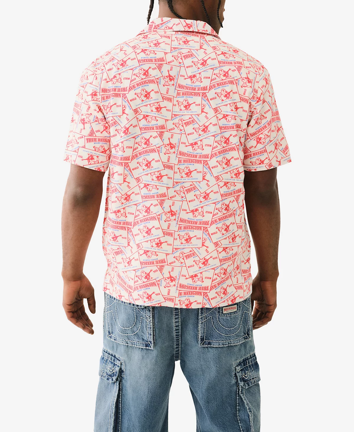 Мужская рубашка с принтом Лагерь по всей длине от True Religion с коротким рукавом 12690₽