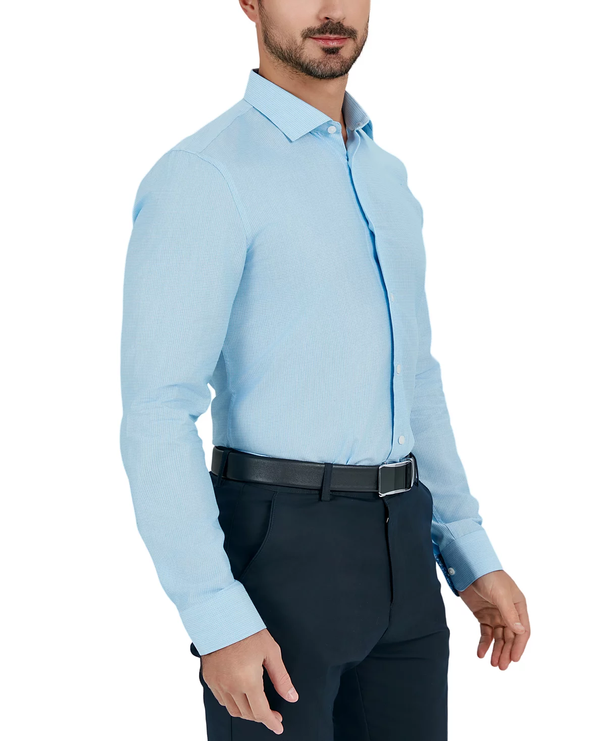 Мужская приталенная рубашка Flit Dobby Micro-Grid на пуговицах спереди от Tallia 15090₽