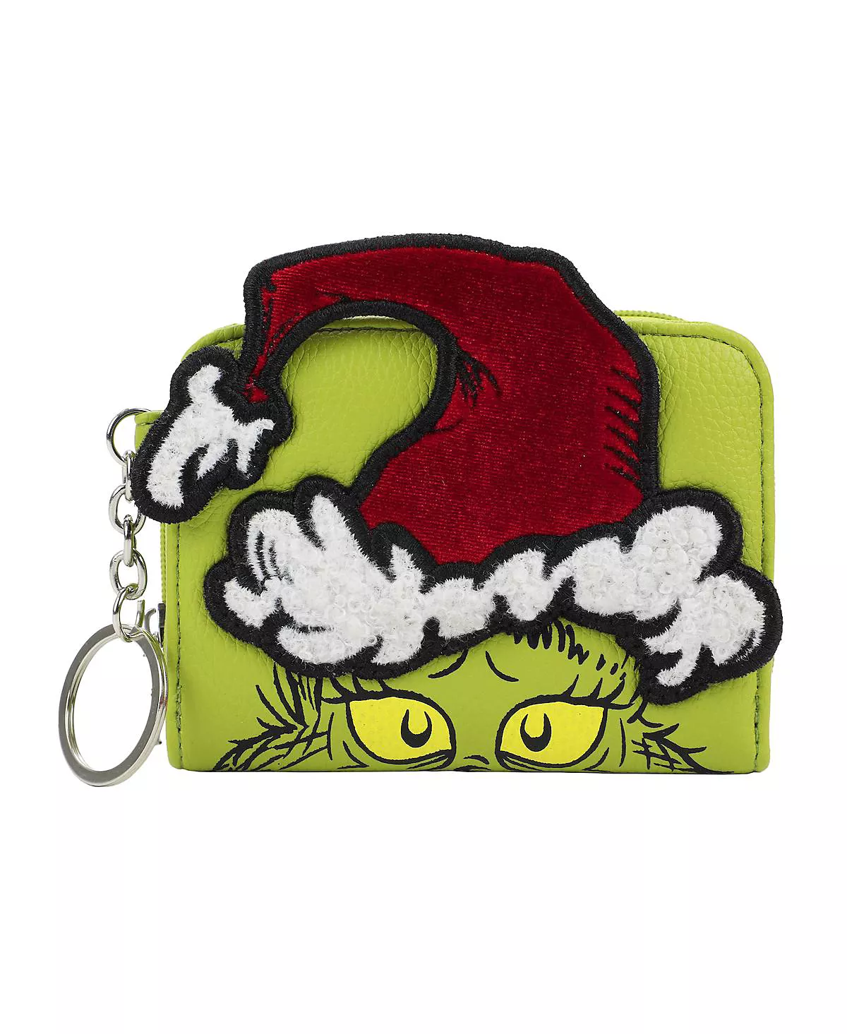 Женский кошелек на молнии с 3D-изображением лица Гринча