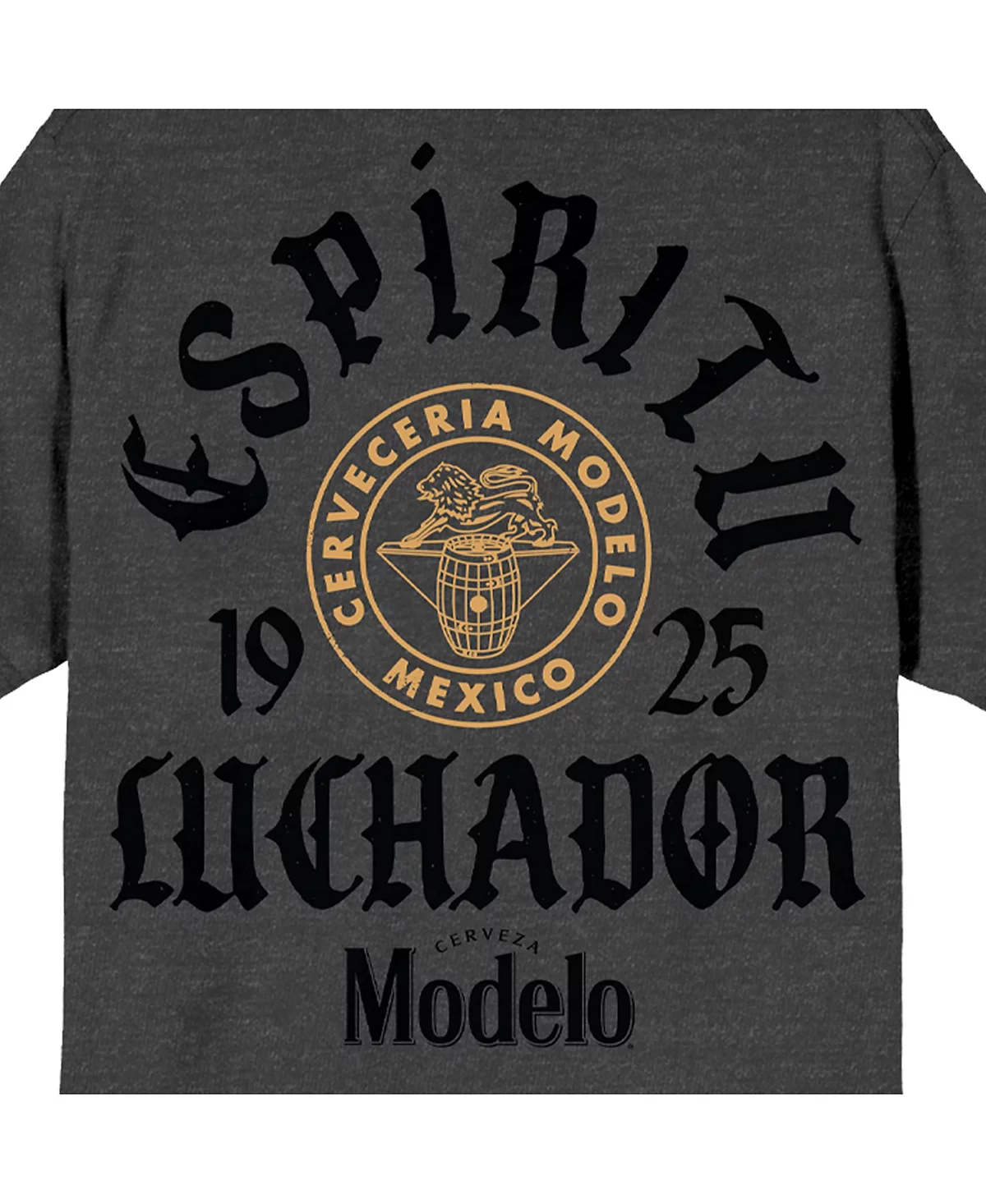 Мужская футболка Modelo Espiritu Luchador 1925 Mexico со значком и круглым вырезом и коротким рукавом из древесного вереска