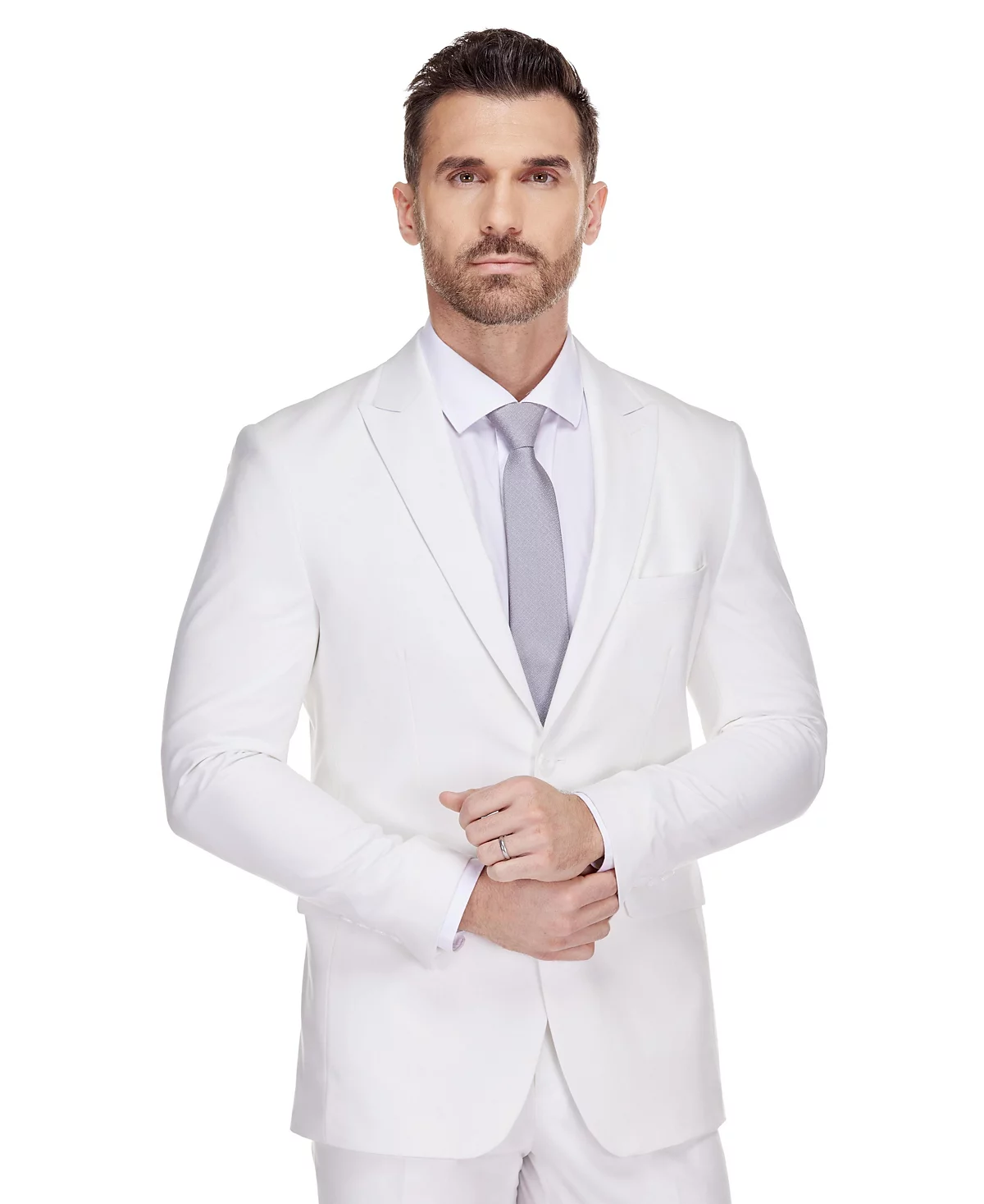 Мужской приталенный костюм-стрейч из 2 предметов от Gino Vitale