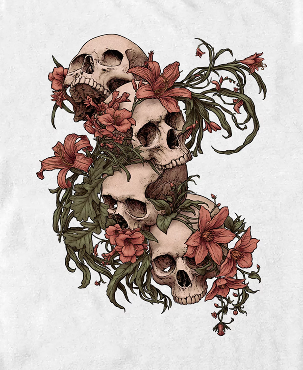 Мужская футболка с коротким рукавом Design By Humans в цветах Сада черепов 4790₽