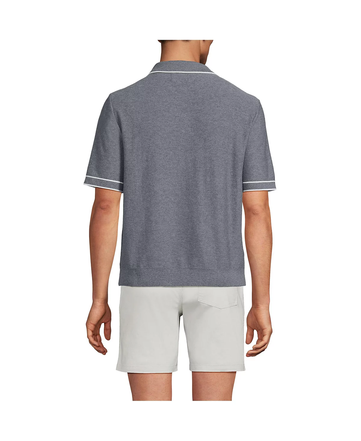 Мужской охлаждающий свитер-поло на молнии с коротким рукавом Lands End 17090₽