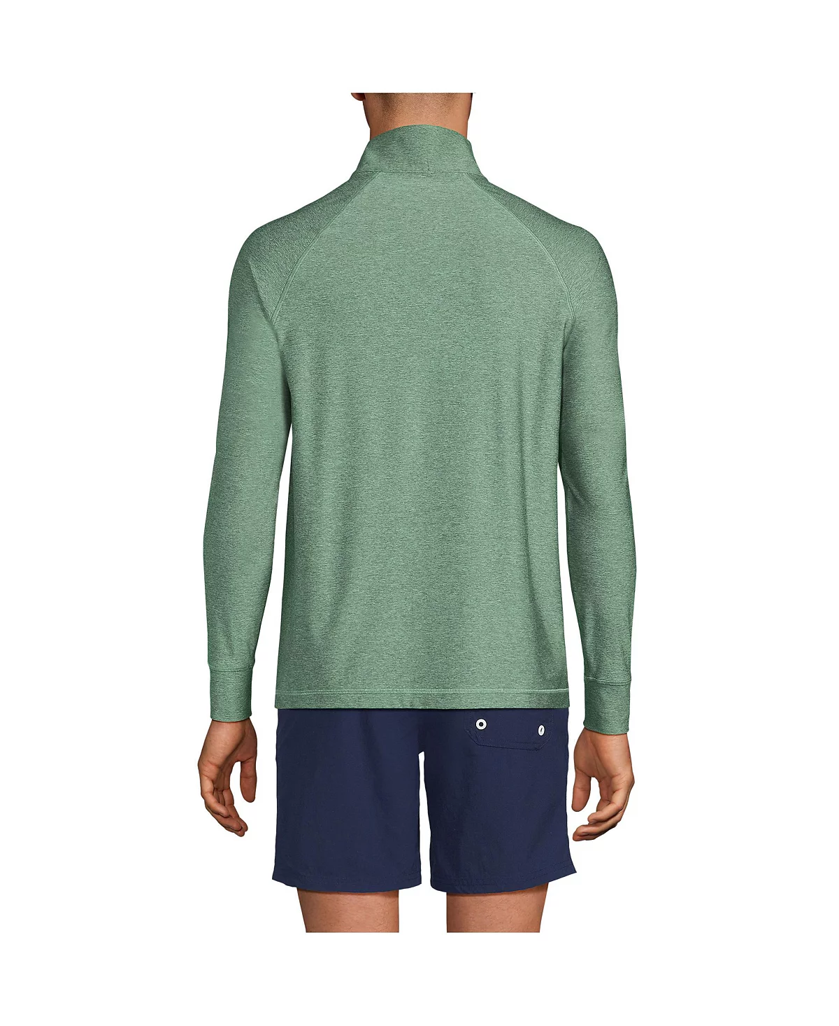 Мужская охлаждающая рубашка Lands End UPF 50 с застежкой-молнией и имитацией шеи с защитой от сыпи 11390₽