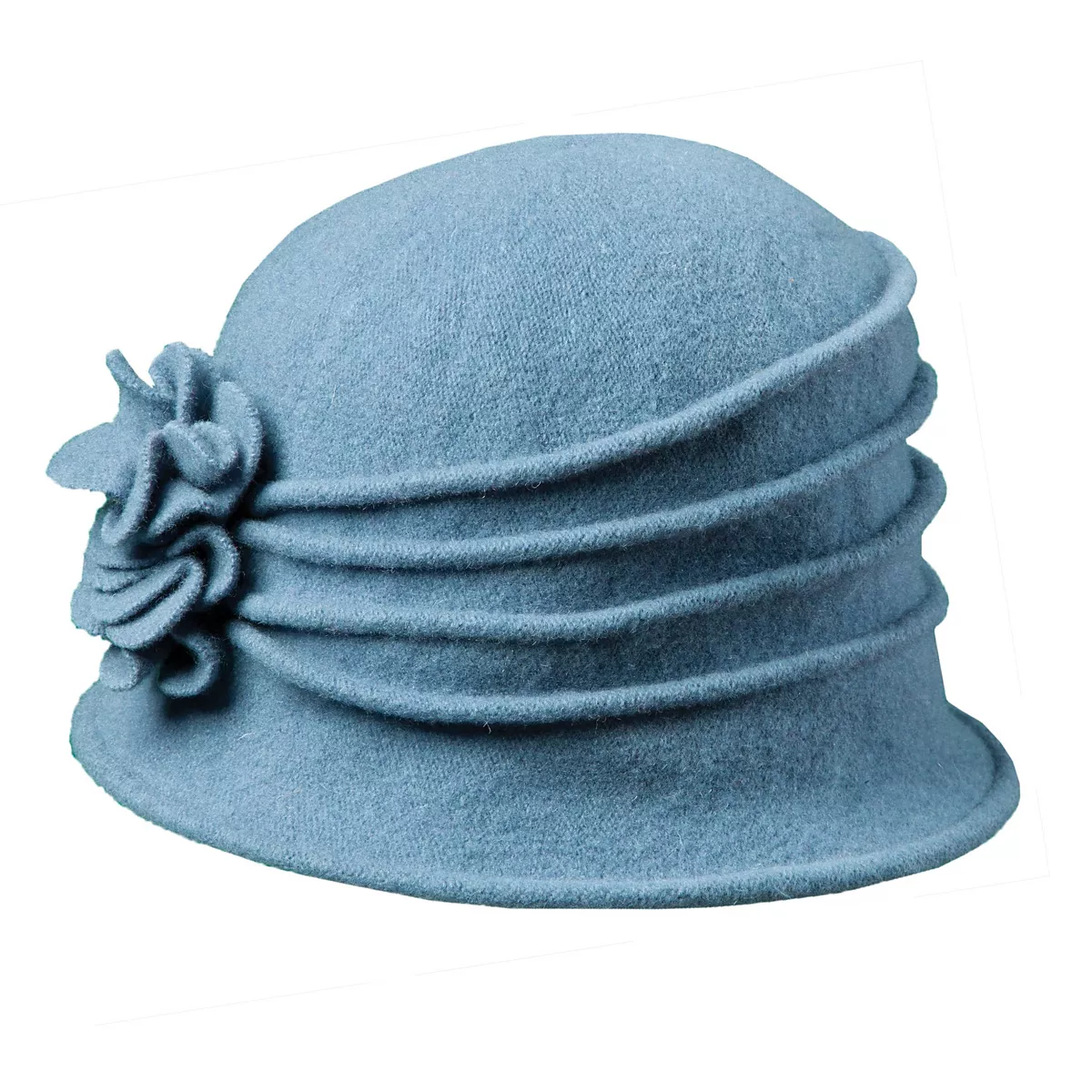 Женский вязаный шерстяной клош с цветком