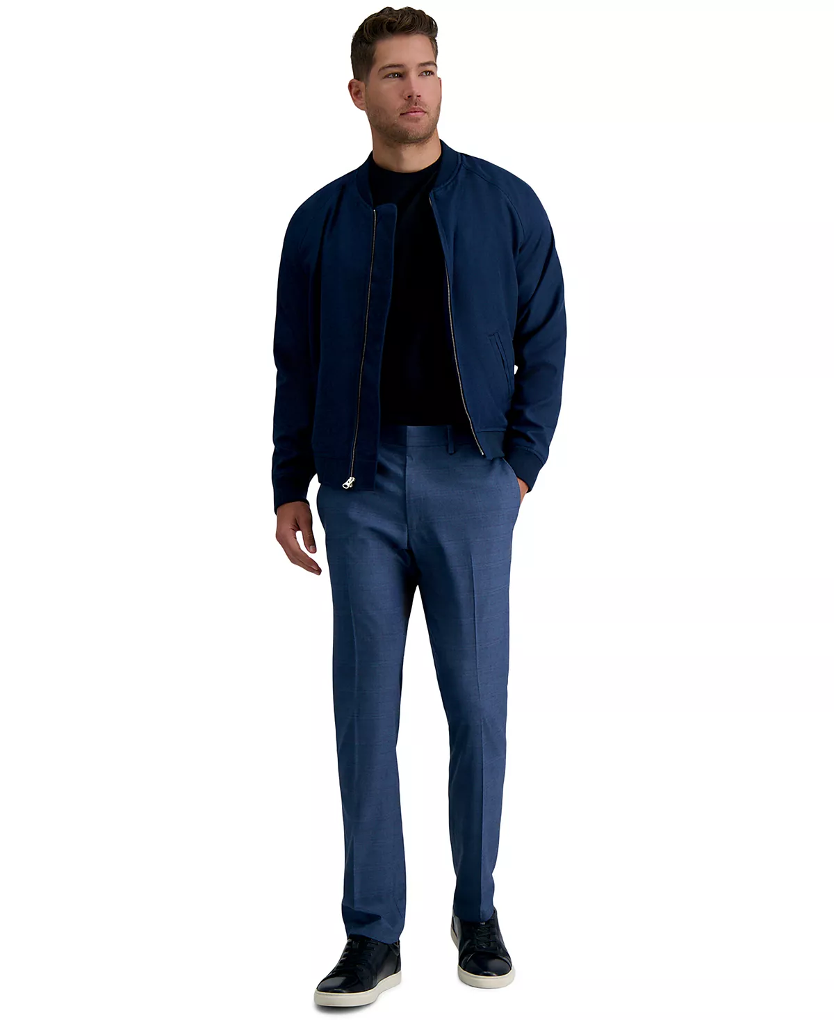 Мужские облегающие брюки-стрейч с рисунком 7590₽