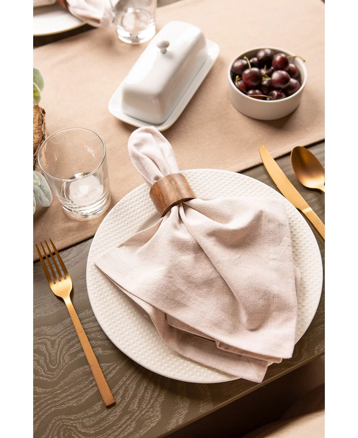 Дизайнерское импортное деревянное кольцо для салфеток, набор из 6 штук