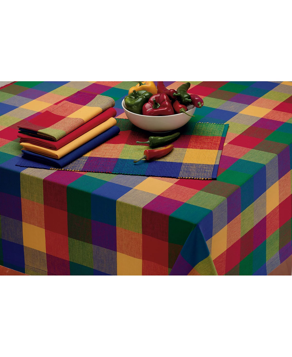 Салфетки в летнюю клетку, набор из 4 штук