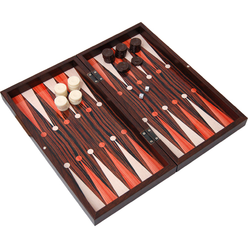 Backgammon: Woodgrain Decoupage (15in) (Last Chance)