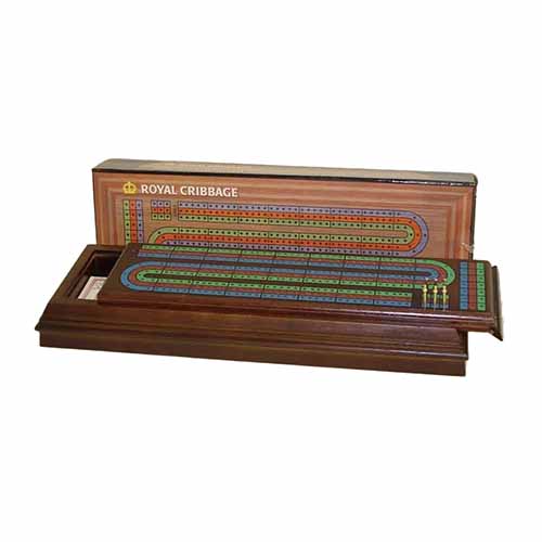 Cribbage: Three-Player Slide-Top Walnut Board (Clearance)