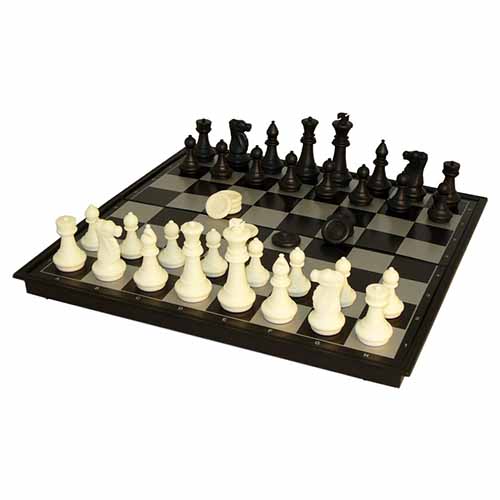 Chess - Checkers: Folding Magnetic (14in) (Clearance)