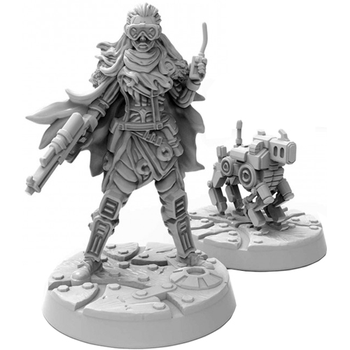 Миниатюры для мастер-класса Starfinder Android-механик и беспилотный летательный аппарат механика 1990₽