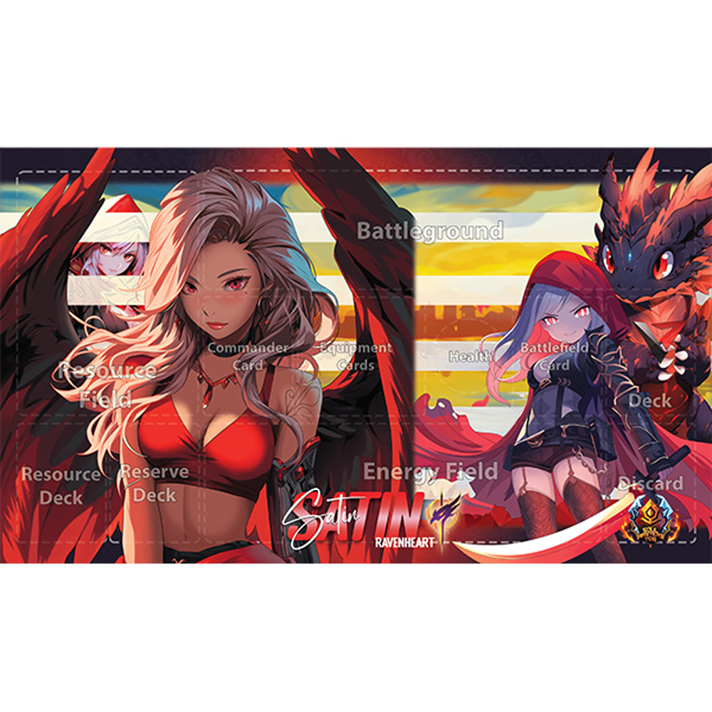 Игровой коврик Soul Masters с сеткой и сумкой: Атласное Сердце Ворона (предварительный заказ)