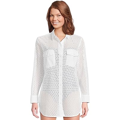 Tommy Bahama Eyelet Cove Boyfriend Shirt
