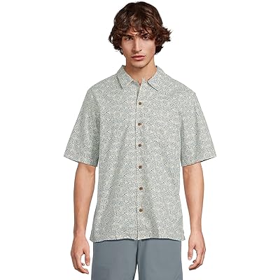 Мужская рубашка L.L.Bean Tropics Shirt Short Sleeve Traditional Fit Print Shirt delta blue shells