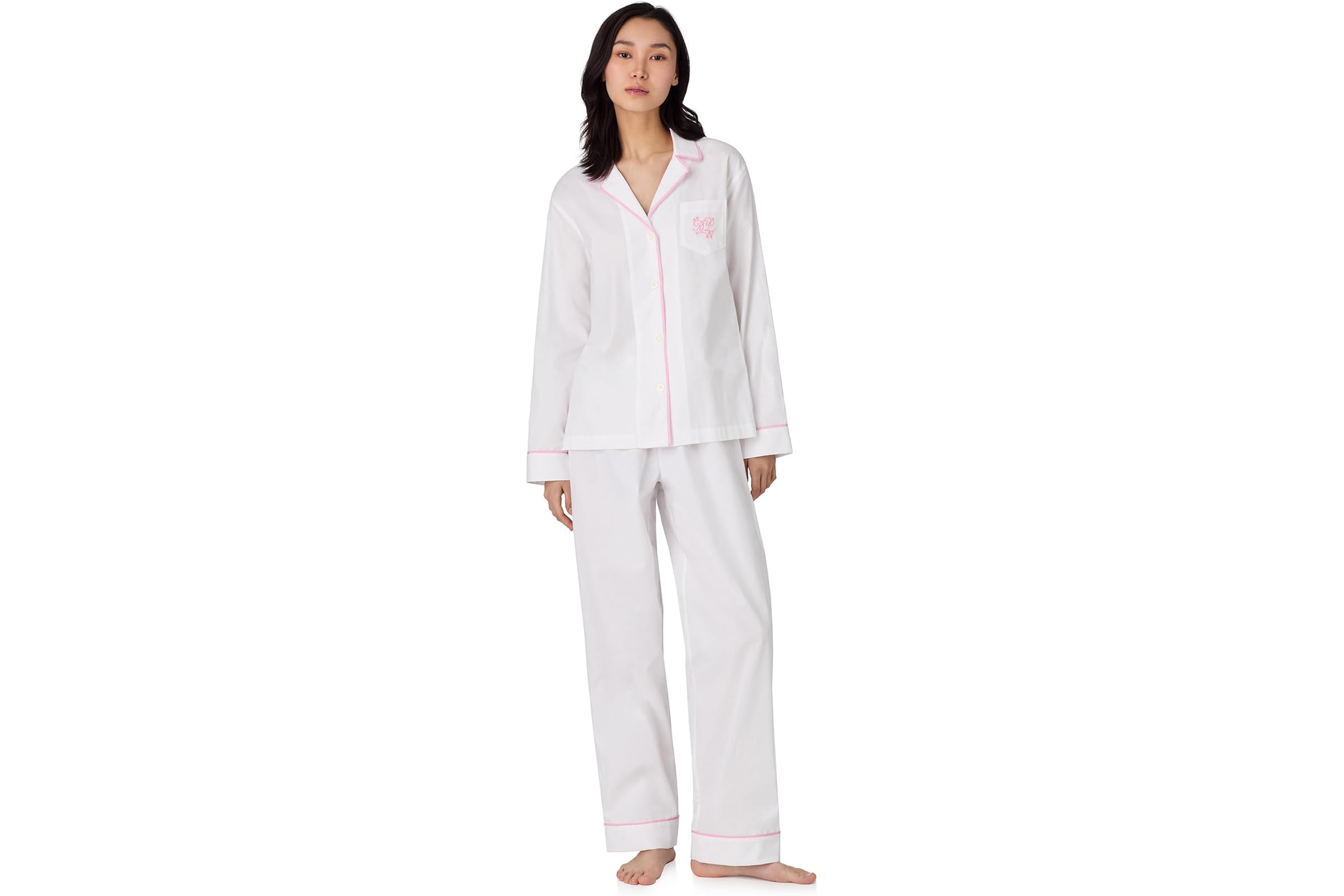 Lauren Ralph Lauren Long Sleeve Notch Collar Long Pant Pj Set 13890₽