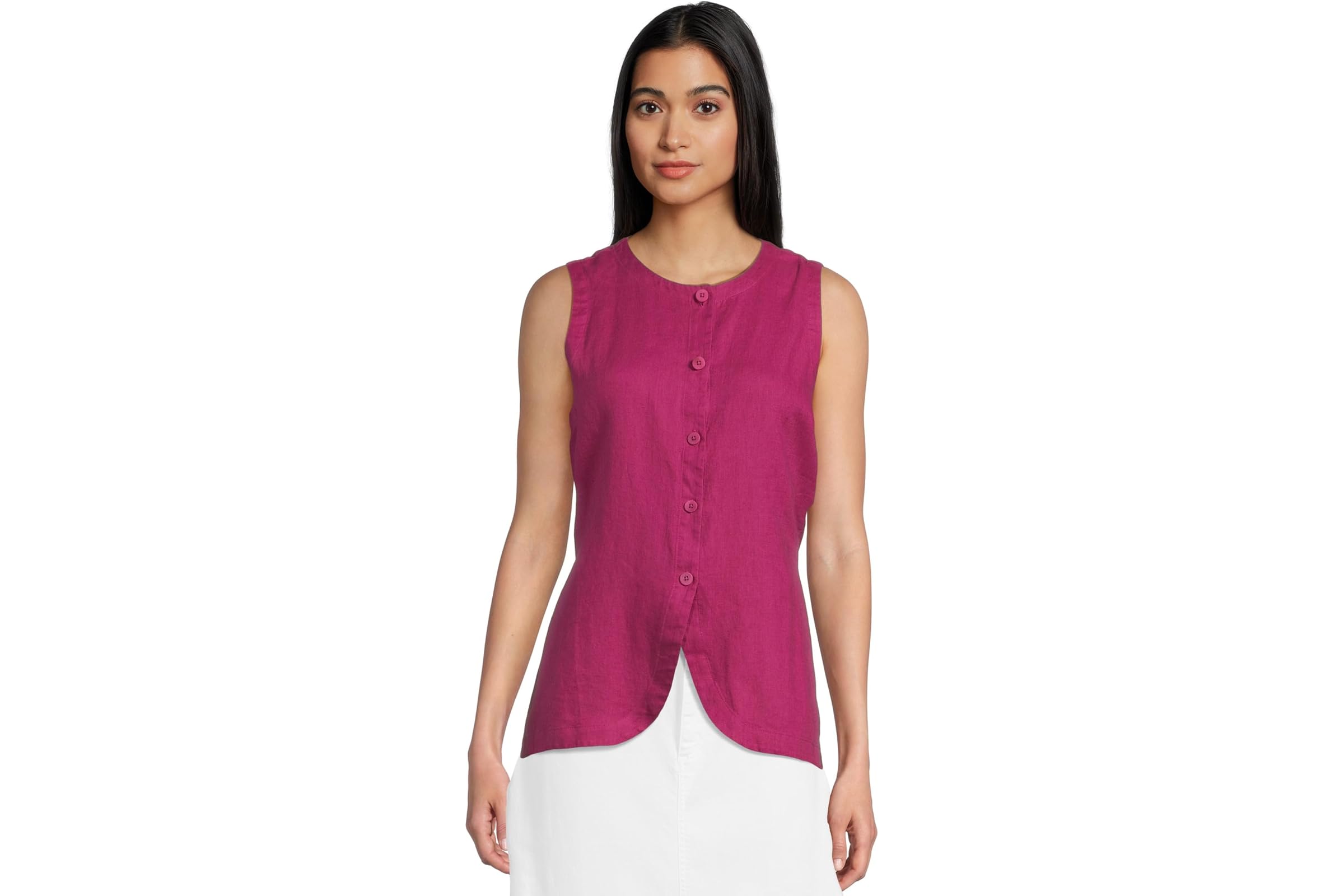 Eileen Fisher Round Neck Long Vest 25190₽